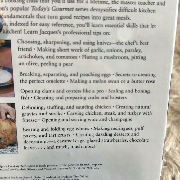 Jacques Pepin’s Cooking Techniques 1995 5 VHS Instructional Videos Factory Seal - Picture 9 of 12